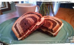 A Skip Sandwich from the Earthbound game series, made with a chocolate, coffee, hazelnut spread.