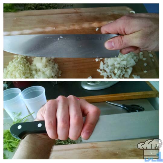 Proper handling of a knife will result in less injuries during the cooking process.