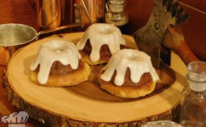 Finished sweetrolls popover recipe from the Elder Scroll Skyrim game series.