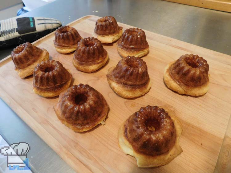 Perfectly golden brown baked sweetroll popovers from the Elder Scrolls Skyrim game series.