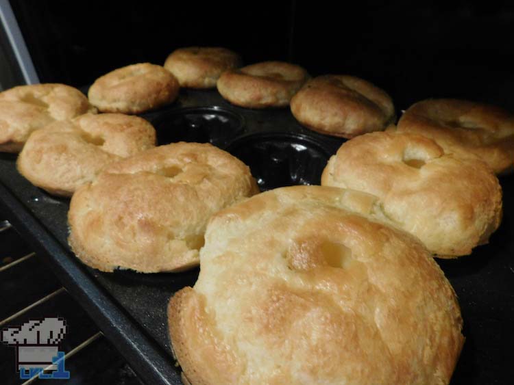 Fully baked sweetroll popovers from the Elder Scrolls Skyrim game series.