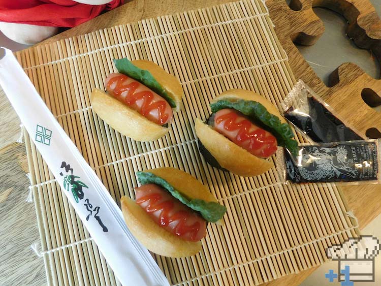 Finished Hot Dog Sushi recipe from the Earthbound and Mother 3 game series.