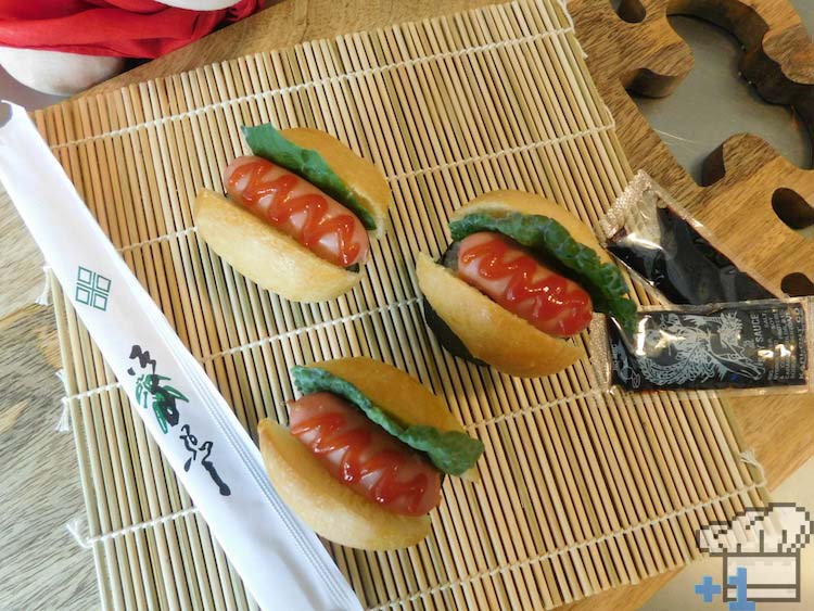 Finished Hot Dog Sushi recipe from the Earthbound and Mother 3 game series.