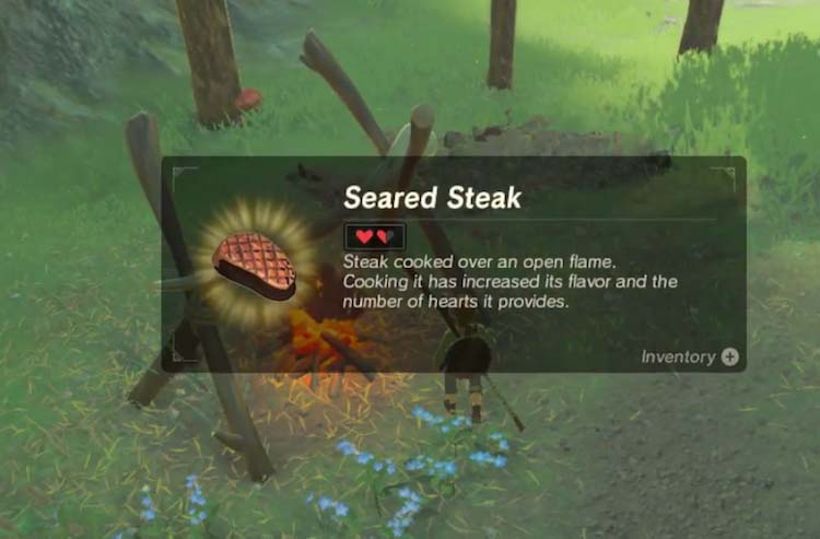 Screenshot of the Seared Steak item from the Legend of Zelda Breath of the Wild game series.