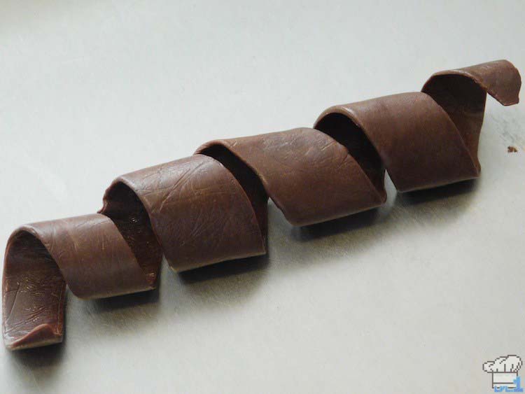 Completed chocolate plastic spiral garnish for the top of the cannon car from the Legend of Zelda Spirit Tracks game series.
