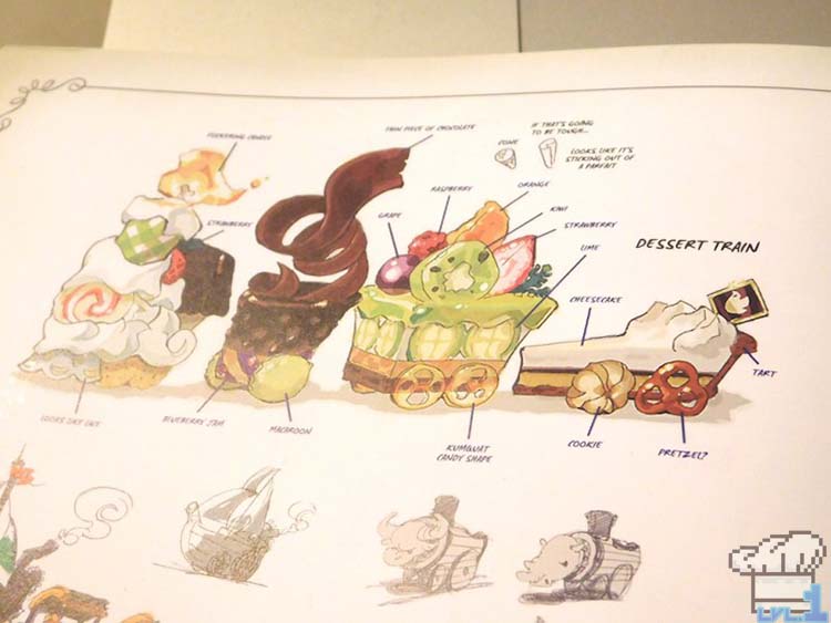 A hand drawn artist's interpretation of the dessert train from the Legend of Zelda Spirit Tracks game series, featured in the Hyrule Historia book.