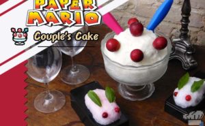 Finished Couple's Cake Snow Ice Cream recipe from the Super Mario Bros Paper Mario Thousand Year Door game series.