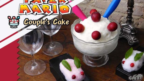 Finished Couple's Cake Snow Ice Cream recipe from the Super Mario Bros Paper Mario Thousand Year Door game series.