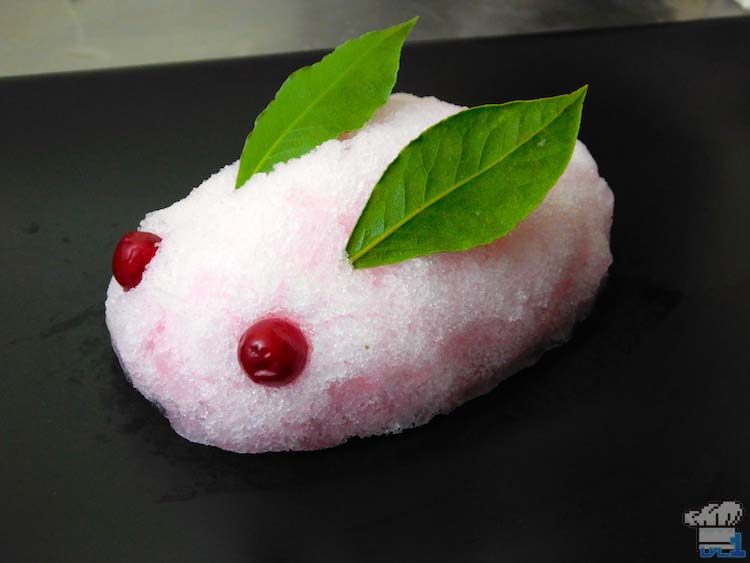 Finished recipe of the berry snow bunny from the Super Mario Bros Paper Mario Thousand Year Door game series.