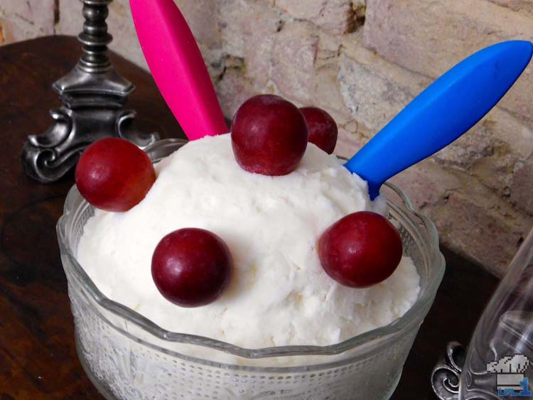 Close up of the finished recipe of ice cream snow Couple's Cake from the Super Mario Bros Paper Mario Thousand Year Door game series.