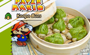 Cover photo of the finished recipe of Koopa Buns from the Super Mario Bros Paper Mario Thousand Year Door game series.
