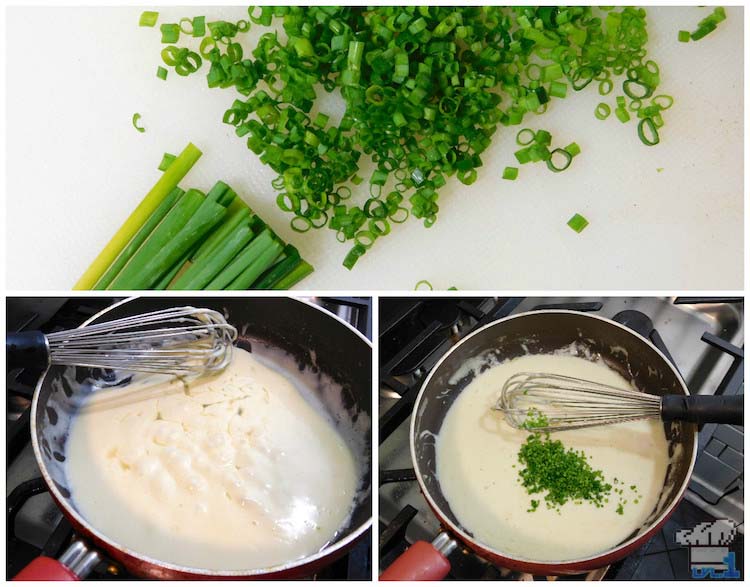 Whisking the beurre blanc pan sauce for the Salmon Meuniere recipe from the Legend of Zelda Breath of the Wild game series.