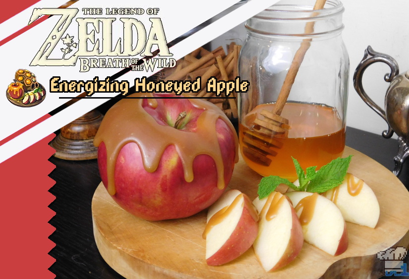 Completed recipe of the energizing honeyed apple from the Legend of Zelda: Breath of the Wild video game