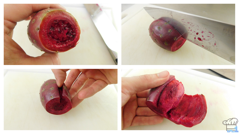 Peeling the prickly pear for the Cactus Juice recipe from the Ever Oasis video game.