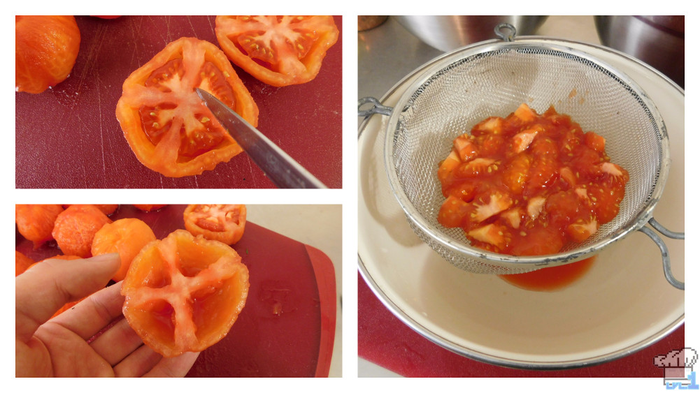 de-seeding the tomatoes for the lava soup recipe from the legend of zelda: oracle of seasons video game