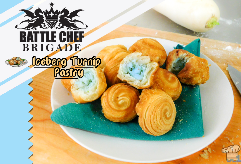 the finished iceberg turnip pastry recipe from the battle chef brigade video game